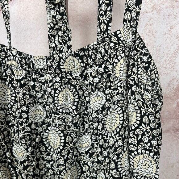 OLD NAVY ruffled hem prairie maxi dress size 3X black white hippie boho floral - Picture 5 of 7